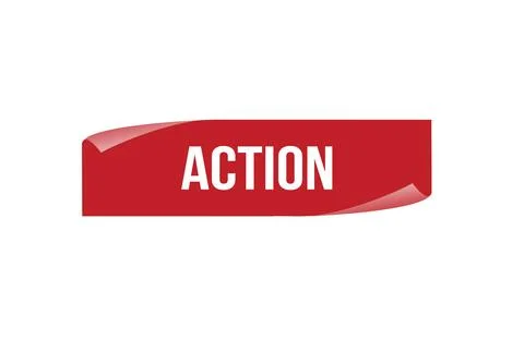 Red banner Action on white background. Stock Illustration