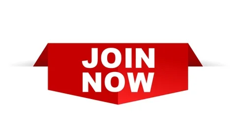 Red banner animation join now Stock Footage 86015479