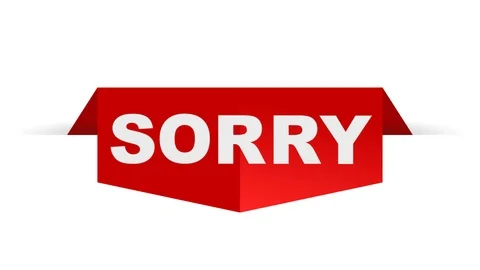 Red banner animation sorry Stock Footage 85861353