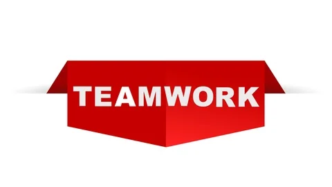 Red banner animation teamwork Stock Footage 85861348