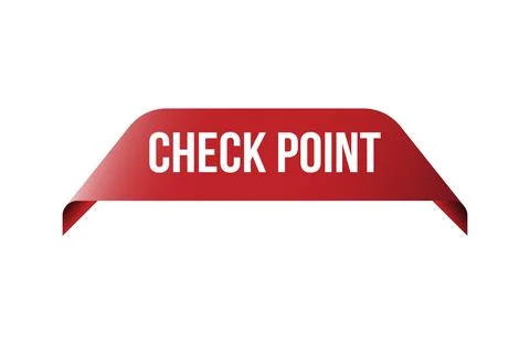 Red banner check point isolated on white background. Stock Illustration