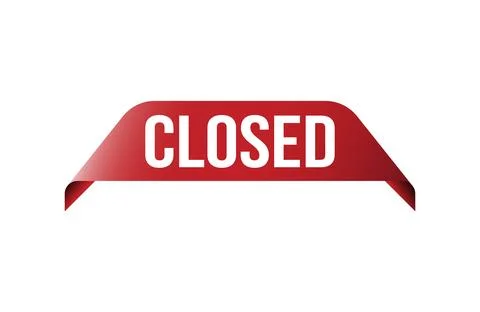 Red banner Closed on white background. Stock Illustration