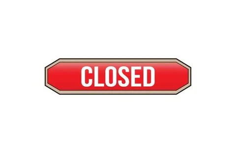 Red banner Closed on white background. Stock Illustration