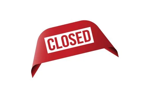 Red banner Closed on white background. Stock Illustration