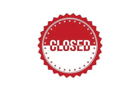 Red banner Closed on white background. Stock Illustration
