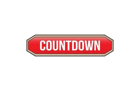 Red banner Countdown on white background. Stock Illustration