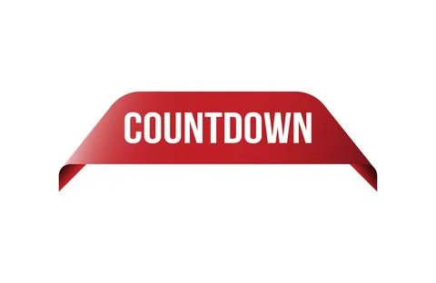 Red banner Countdown on white background. Stock Illustration