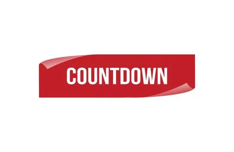 Red banner Countdown on white background. Stock Illustration