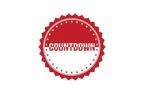 Red banner Countdown on white background. Stock Illustration