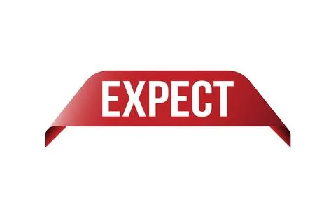 Red banner expect on white background. Stock Illustration