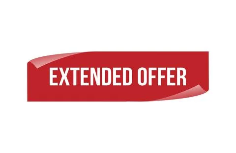 Red banner extended offer isolated on white background. Stock Illustration