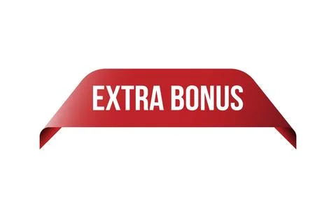 Red banner extra bonus isolated on white background. Stock Illustration