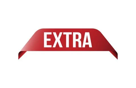 Red banner extra on white background. Stock Illustration