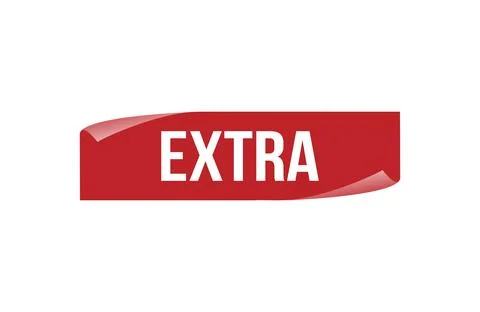 Red banner extra on white background. Illustrazione stock