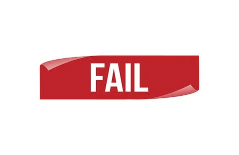 Red banner fail on white background. Illustrazione stock