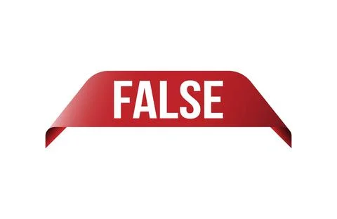 Red banner false on white background. Stock Illustration