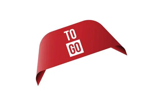 Red banner to go isolated on white background. Stock Illustration