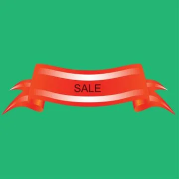 Red banner on a green background Stock Illustration
