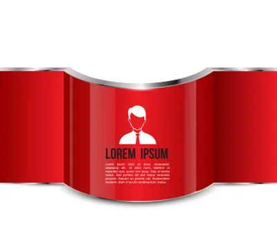 Red banner with icon Stock Illustration