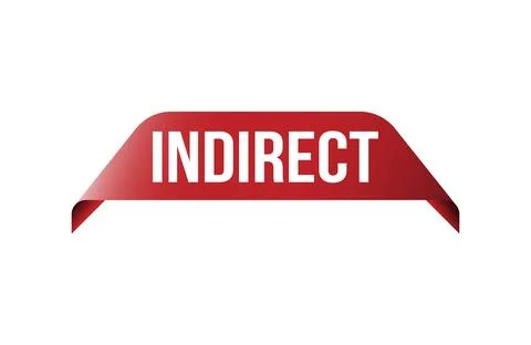 Red banner Indirect on white background. Stock Illustration