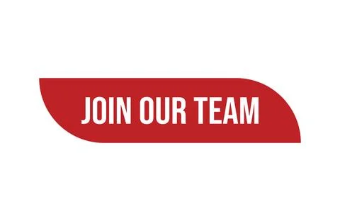 Red banner join our team isolated on white background. Stock Illustration