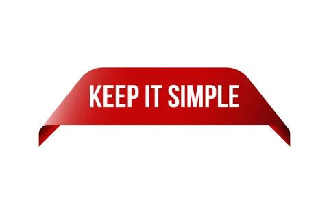 Red banner Keep It Simple isolated on white background. Stock Illustration