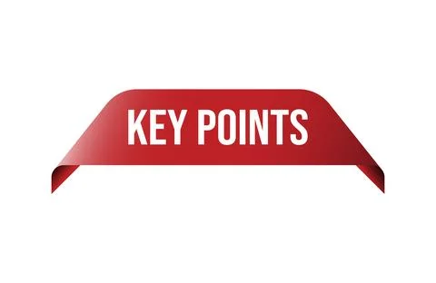 Red banner key points isolated on white background. Stock Illustration