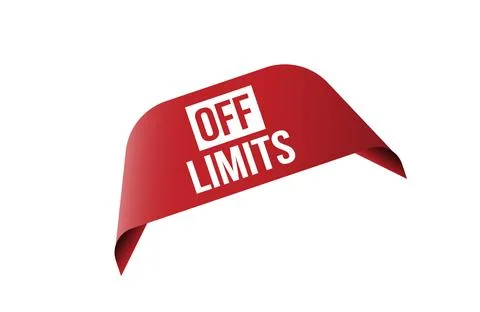 Red banner off limits isolated on white background. Stock-Illustration