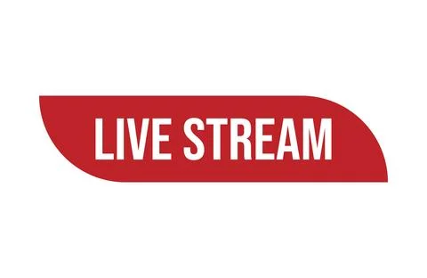 Red banner live stream isolated on white background. Stock Illustration