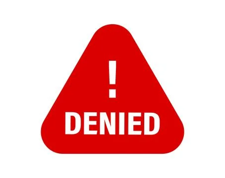 Red banner with message denied isolated on background Stock Illustration