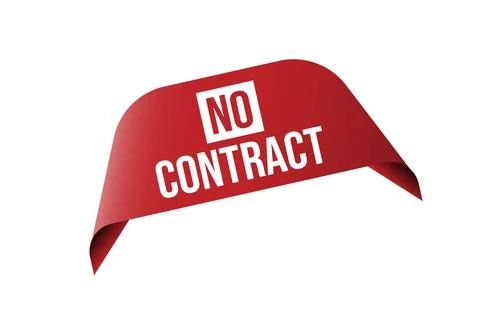 Red banner No Contract isolated on white background. Stock Illustration