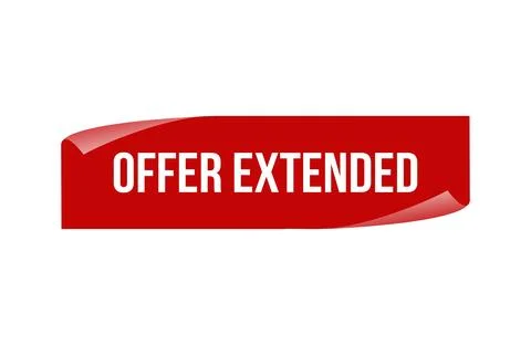 Red banner Offer Extended isolated on white background. Stock Illustration