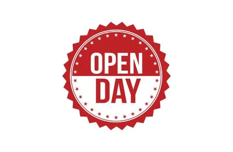 Red banner open day isolated on white background. Stock Illustration