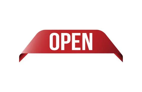 Red banner open isolated on white background. Stock Illustration