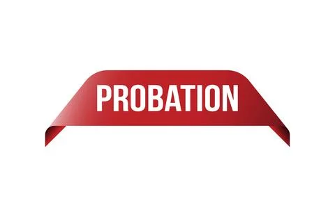 Red banner Probation isolated on white background. Stock Illustration