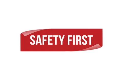 Red banner safety first isolated on white background. Stock Illustration
