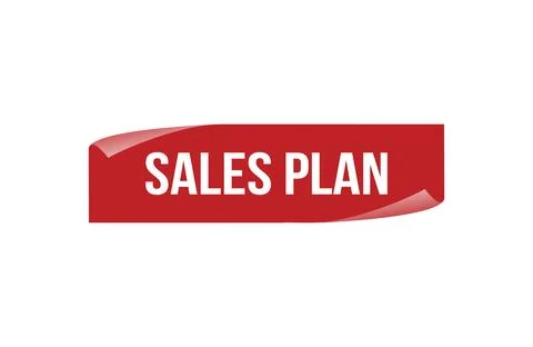 Red banner sales plan isolated on white background. Stock Illustration