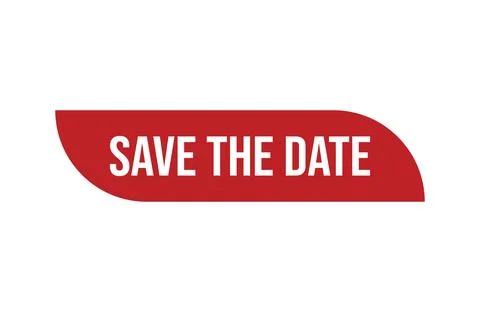 Red banner save the date isolated on white background. Stock Illustration