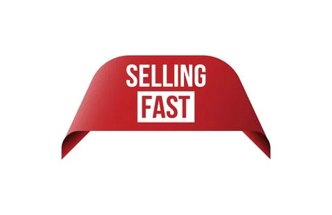 Red banner Selling Fast isolated on white background. Stock Illustration