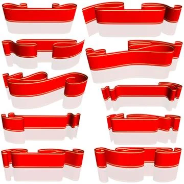 Red Banner Set Stock Illustration