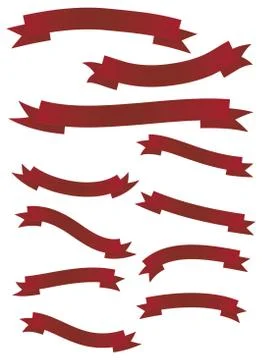 Red Banner Set Stock Illustration
