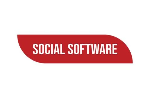 Red banner social software isolated on white background. 스톡 일러스트