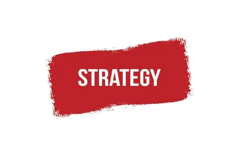 Red banner Strategy on white background. Stock Illustration
