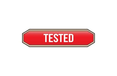 Red banner Tested on white background. Stock Illustration