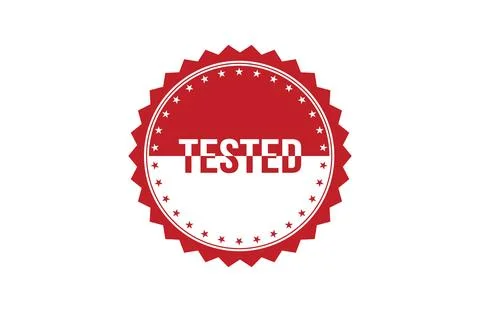 Red banner Tested on white background. Stock Illustration