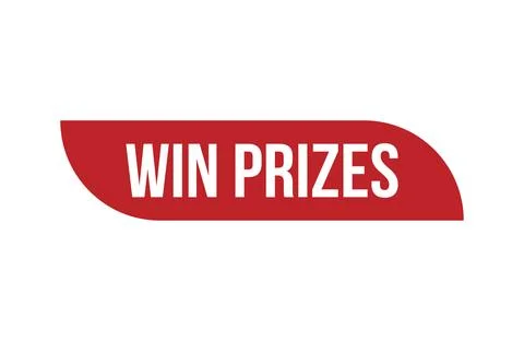 Red banner win prizes isolated on white background. Stock Illustration