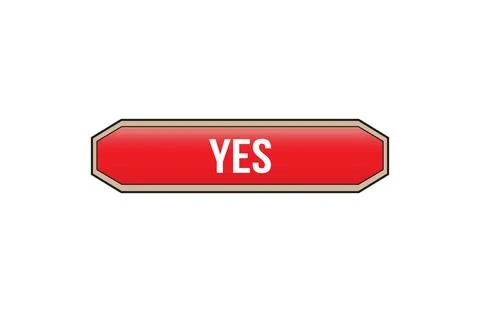 Red banner Yes on white background. Stock Illustration