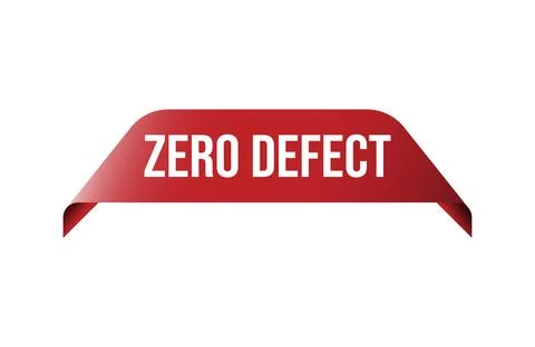Red banner zero defect isolated on white background. Stock Illustration