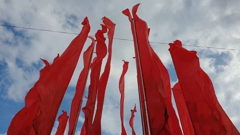 Red banners Stock Footage 107531536