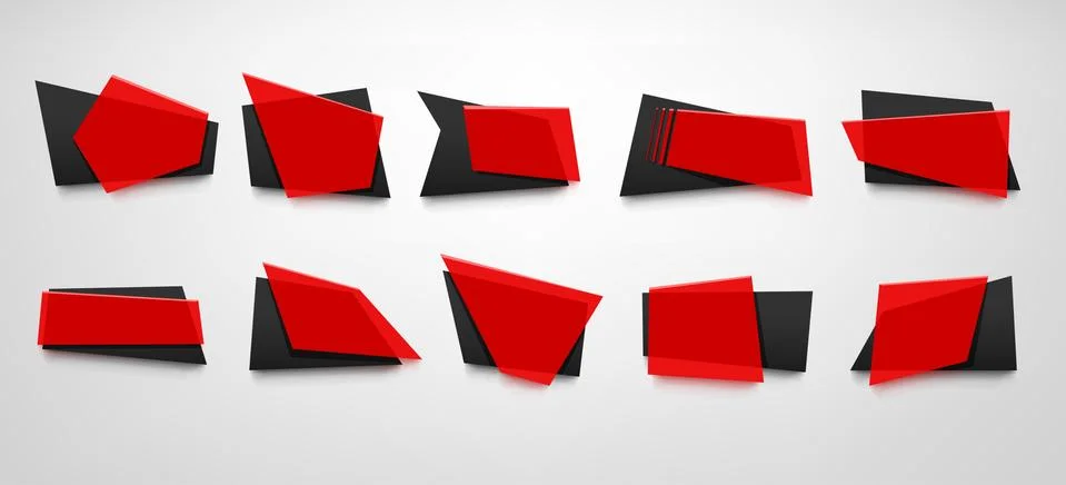 Red banners set Stock Illustration